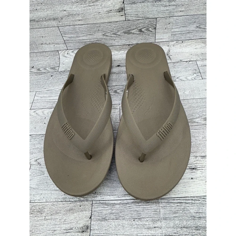 FitFlop iQushion Ergonomic Flip Flops Tan Brown Men Size 13 US‎ 47 EU 12 UK